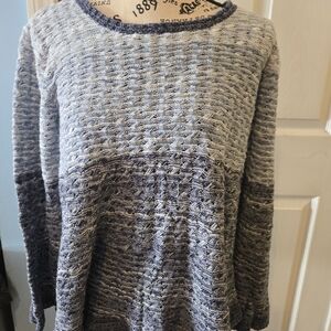 Style & Co. Blue and Gray Crew Neck Sweater